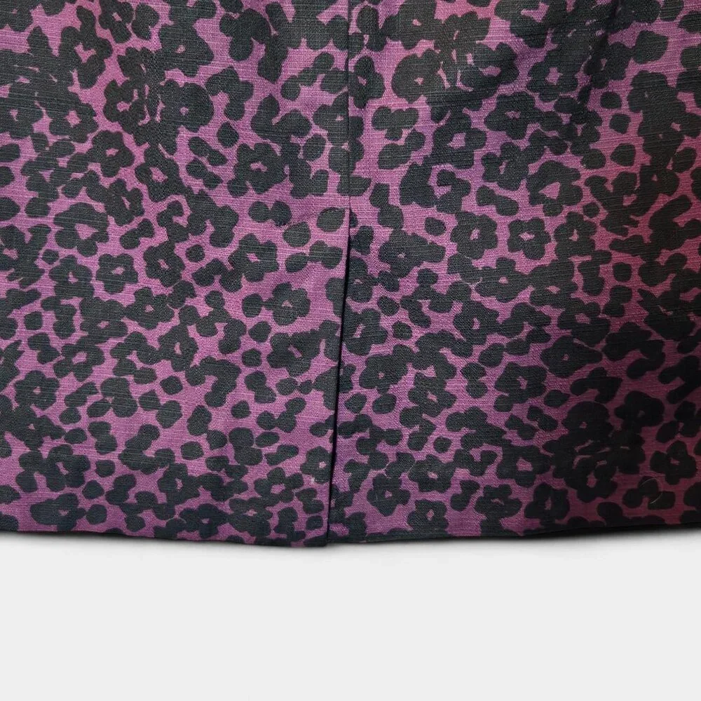 Banana Republic Animal Print Cotton Pencil Skirt 12 Purple Black Artsy Office - Picture 4 of 9